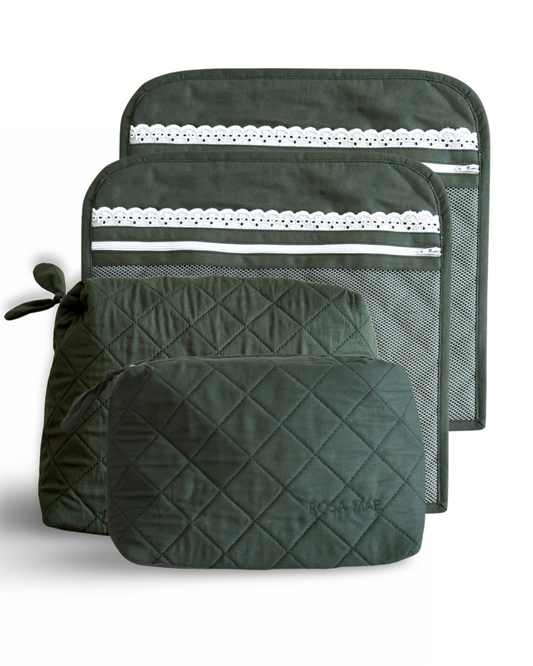 Travel / Hospital Bag Set in Olive Green