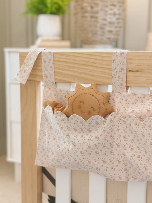 Bed/ Crib Pocket Organizer in Pink Floral