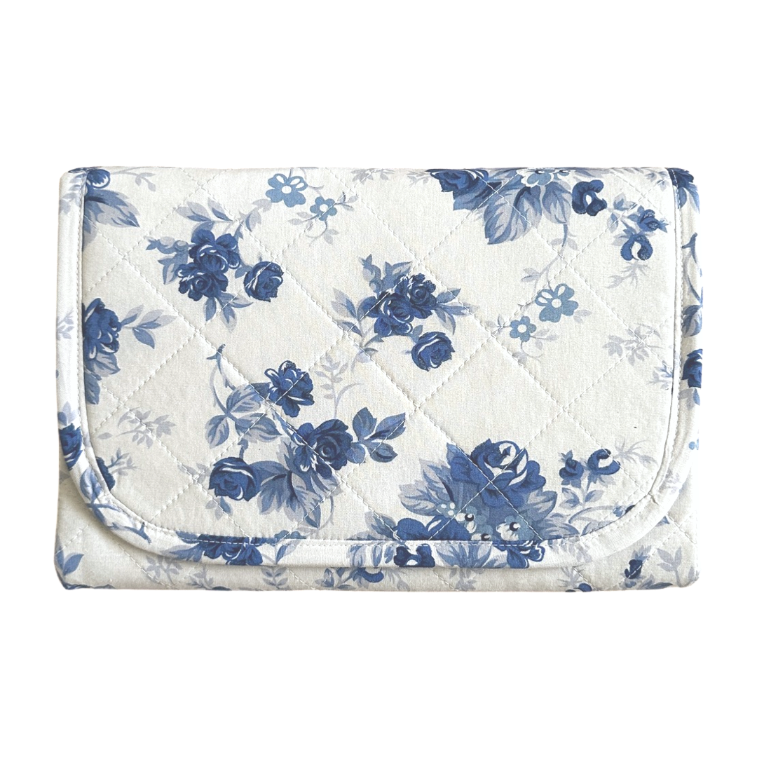 Quincy Mae Changing Pad Cover in Indigo Gingham main image 0