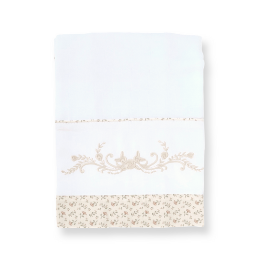 Embroidered Muslin Blanket in Floral