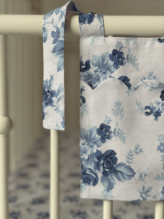 Bed/ Crib Pocket Organizer in Antique Blue