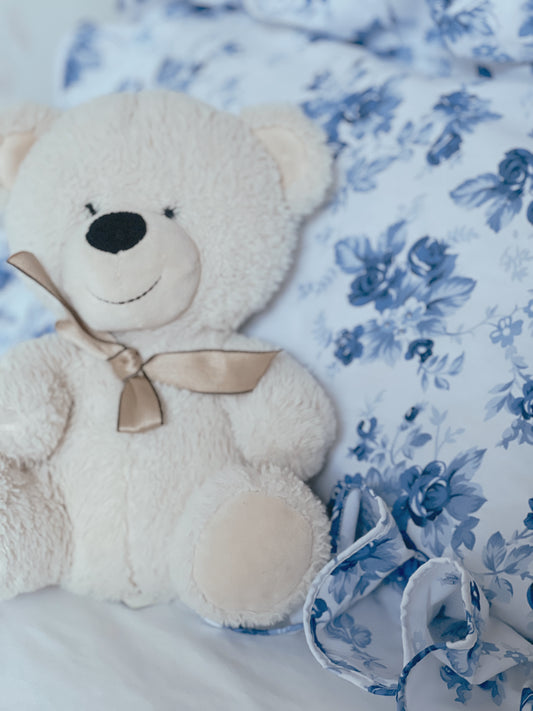 Quilted Toddler Blanket in Antique Blue