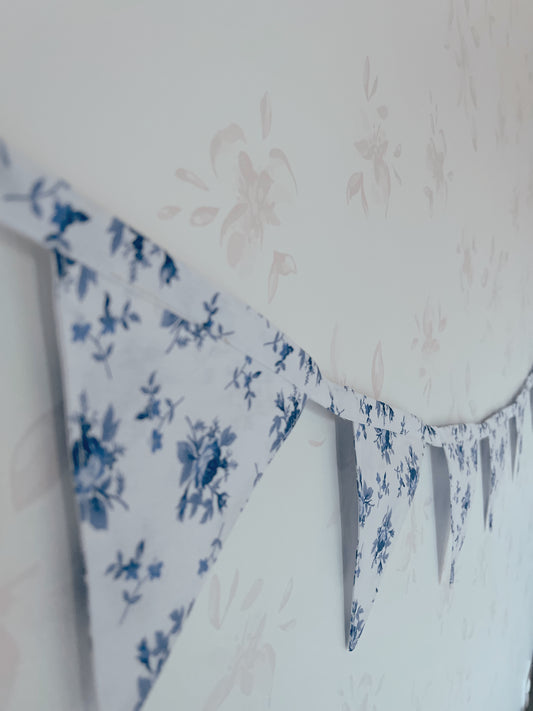 Nursery Flag Garland in Blue Kiss