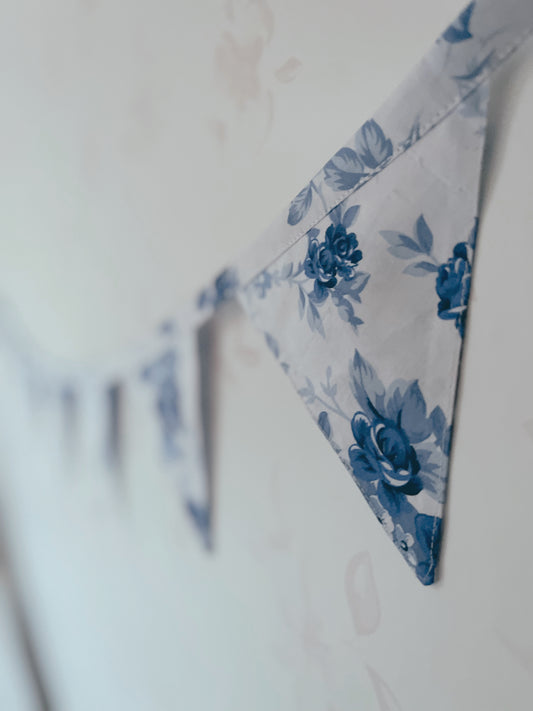 Nursery Flag Garland in Antique Blue