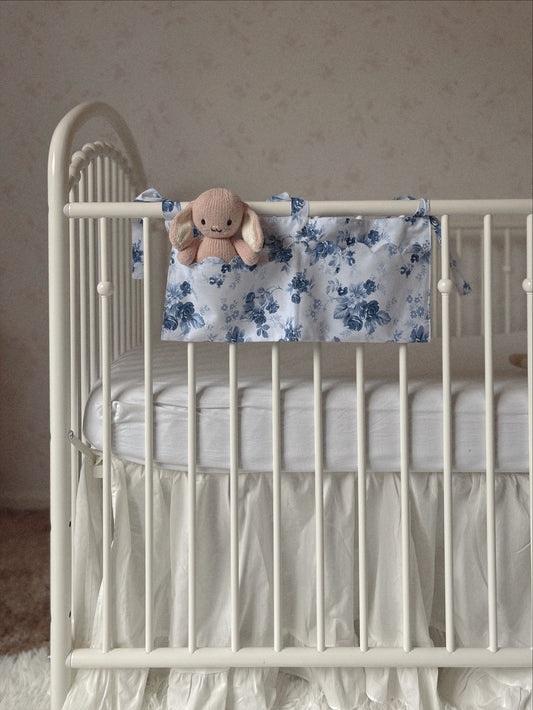 Bed/ Crib Pocket Organizer in Antique Blue