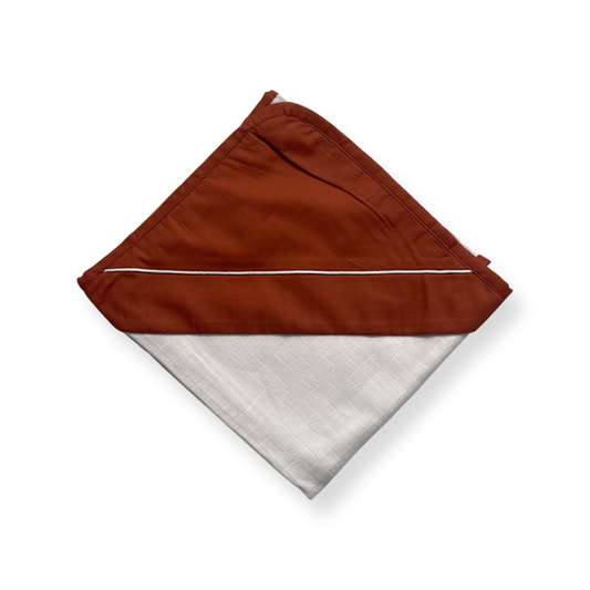 Muslin Hooded Towel in Terracota