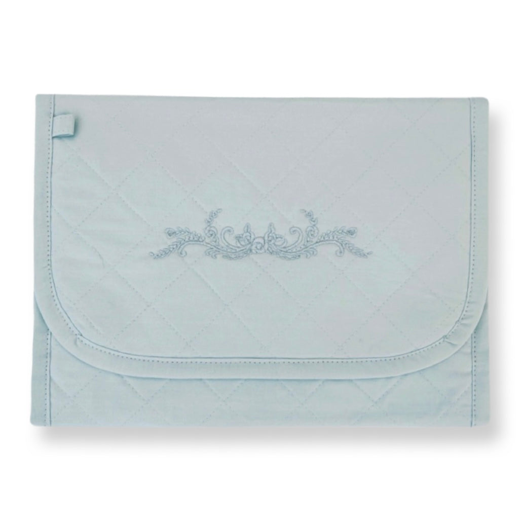 Embroidered Diaper Clutch in Sage